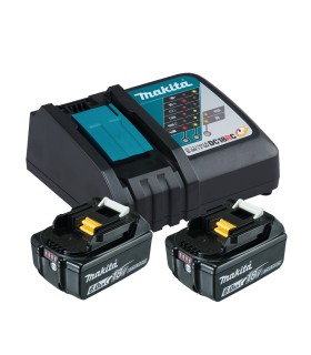 MAKITA Kit de batería 6,0Ah BL1860Bx2 + DC18RC LXT 199480-6