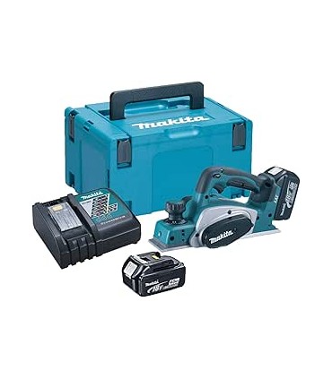 MAKITA Bat. Cepillo DKP180RMJ 82mm 18V LXT 4Ah - incluye baterías, cargador y maletín
